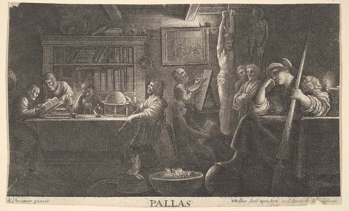 Realm of Pallas, Wenceslaus Hollar (Bohemian, Prague 1607–1677 London), Etching, only state 