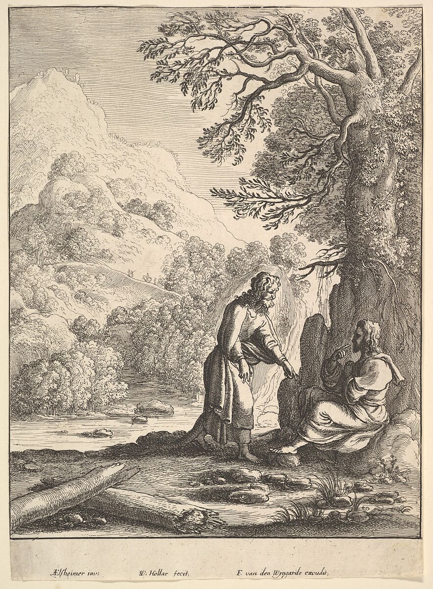 The Temptation of Jesus, Wenceslaus Hollar (Bohemian, Prague 1607–1677 London), Etching; first state of two 