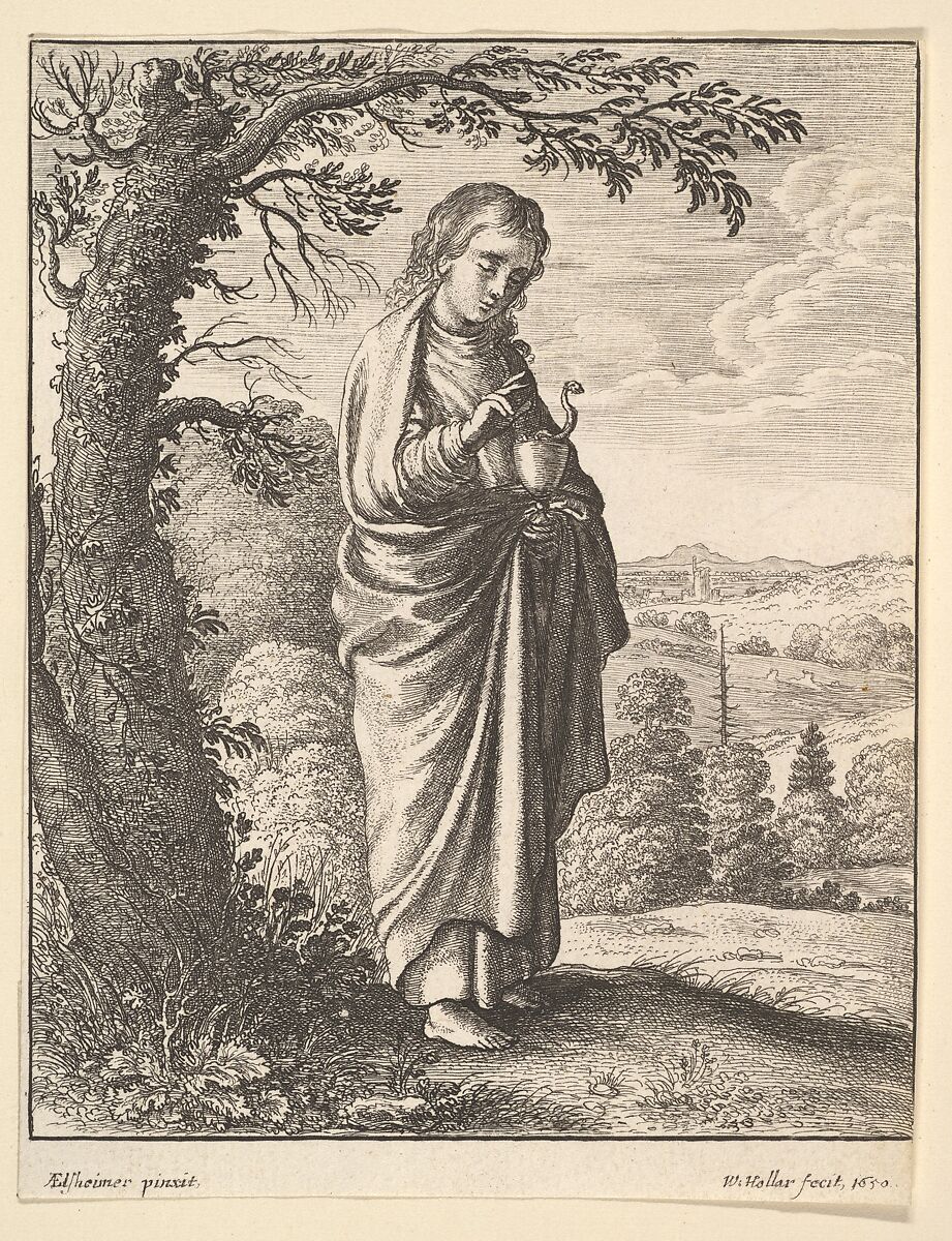 St. John the Evangelist, Wenceslaus Hollar (Bohemian, Prague 1607–1677 London), Etching, first state of two 