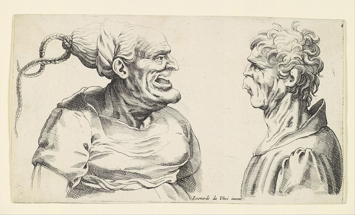 Two deformed heads, Formerly attributed to Wenceslaus Hollar (Bohemian, Prague 1607–1677 London), Engraving (rejected)