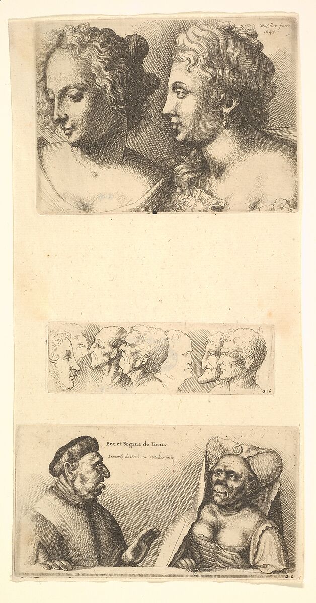 Heads of two young women, Wenceslaus Hollar (Bohemian, Prague 1607–1677 London), Etching; second state of two; later printing