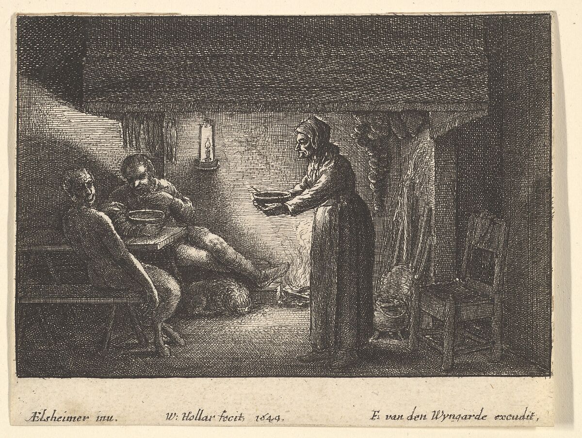 The satyr and the peasant, Wenceslaus Hollar (Bohemian, Prague 1607–1677 London), Etching, first state of two 