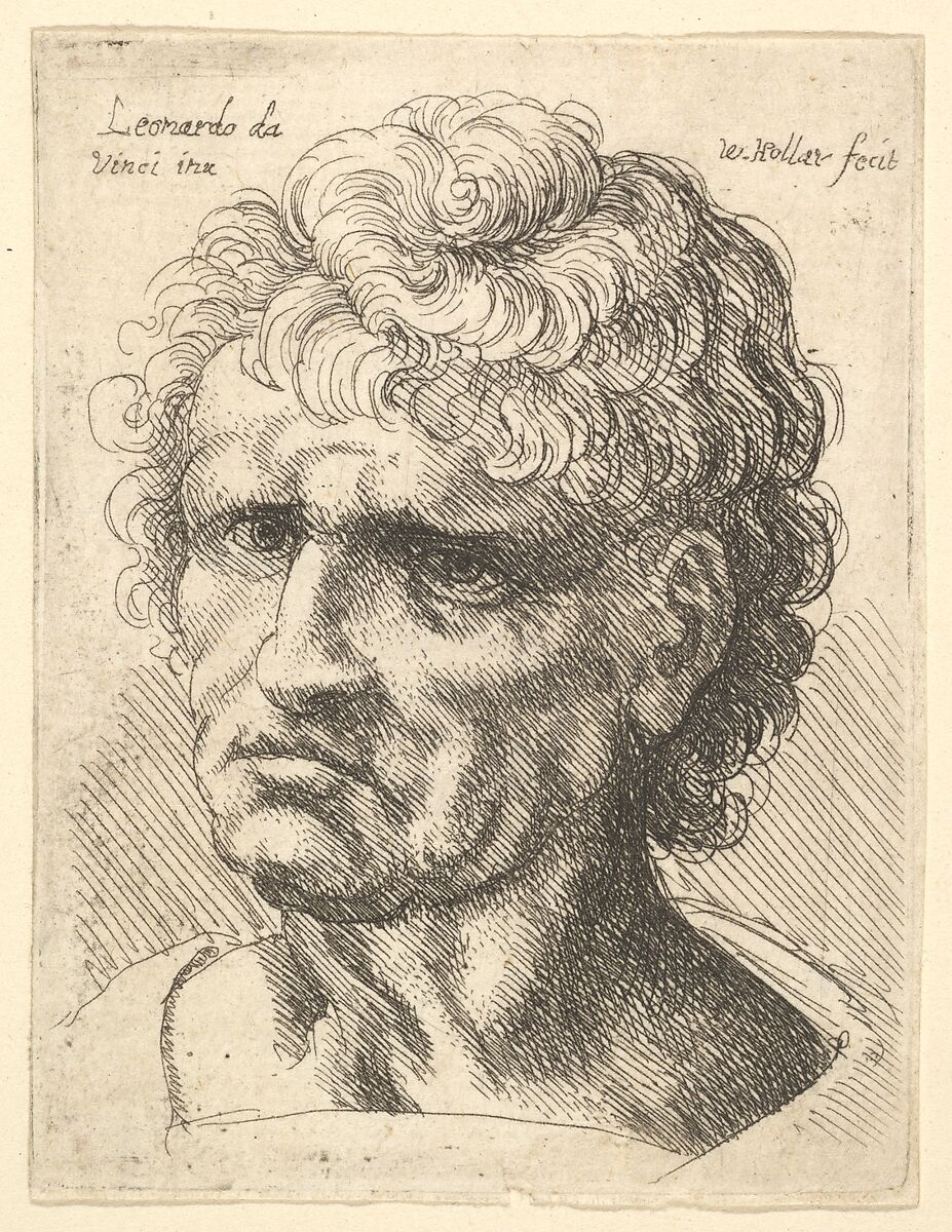Head of a man with serious expression, Wenceslaus Hollar (Bohemian, Prague 1607–1677 London), Etching; only state 