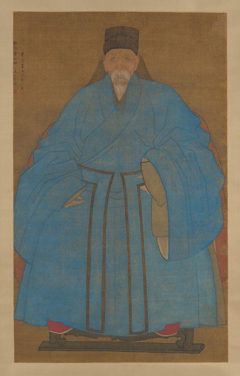 Portrait of the artist’s great-granduncle Yizhai at the age of eighty-five, Ruan Zude  Chinese, Hanging scroll; ink and color on silk, China