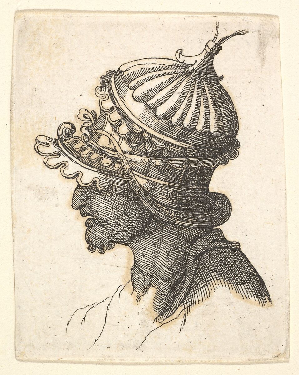 Helmeted head, Copy after Wenceslaus Hollar (Bohemian, Prague 1607–1677 London), Etching 