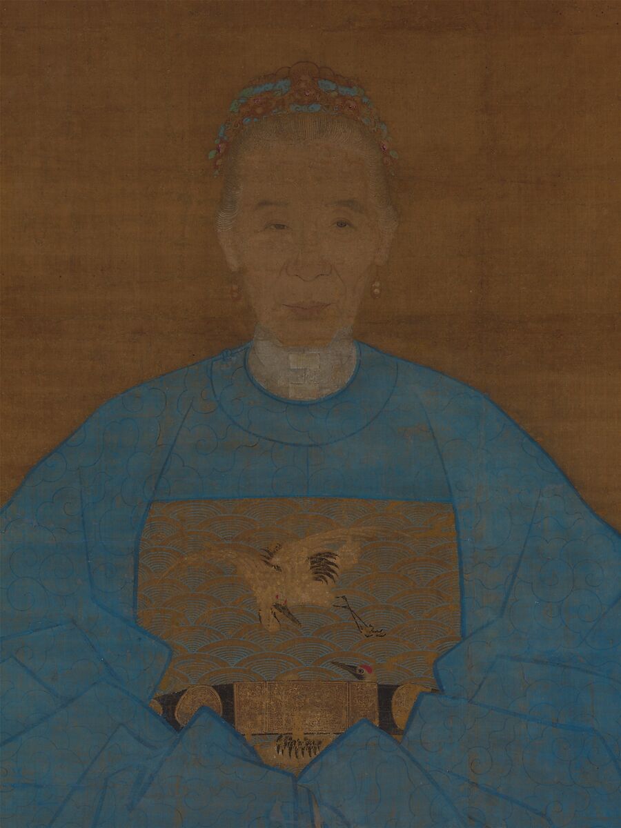 Portrait of the wife of Yizhai, Ruan Zude (Chinese, 16th or early 17th century), Hanging scroll; ink and color on silk, China