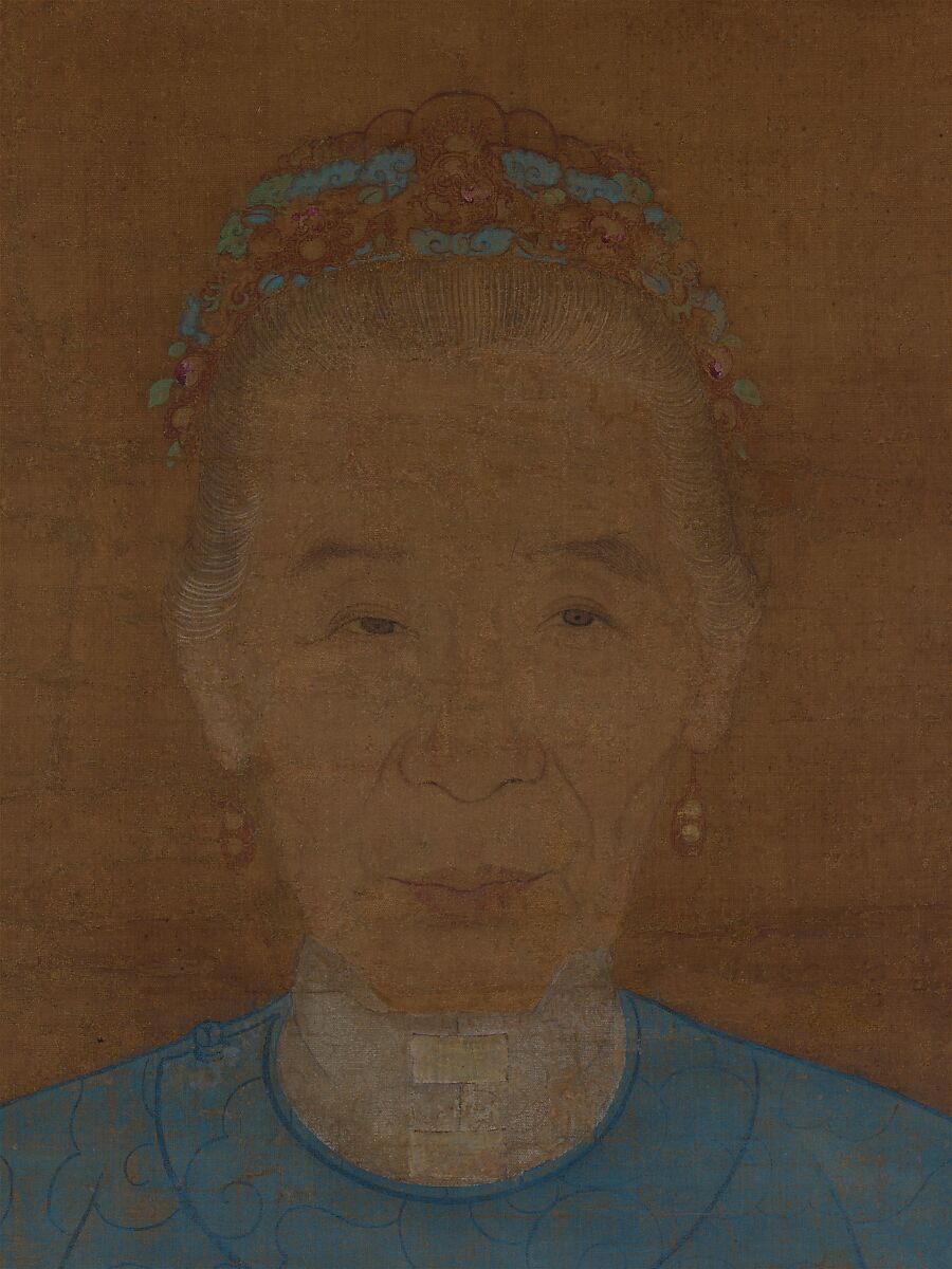 Portrait of the wife of Yizhai, Ruan Zude (Chinese, 16th or early 17th century), Hanging scroll; ink and color on silk, China