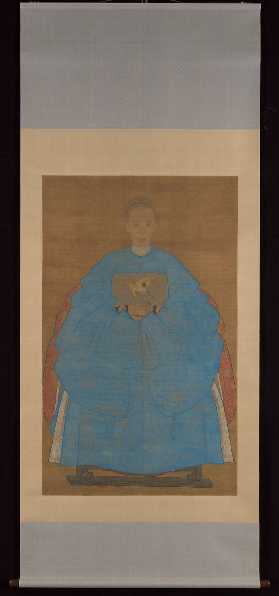 Portrait of the wife of Yizhai, Ruan Zude (Chinese, 16th or early 17th century), Hanging scroll; ink and color on silk, China