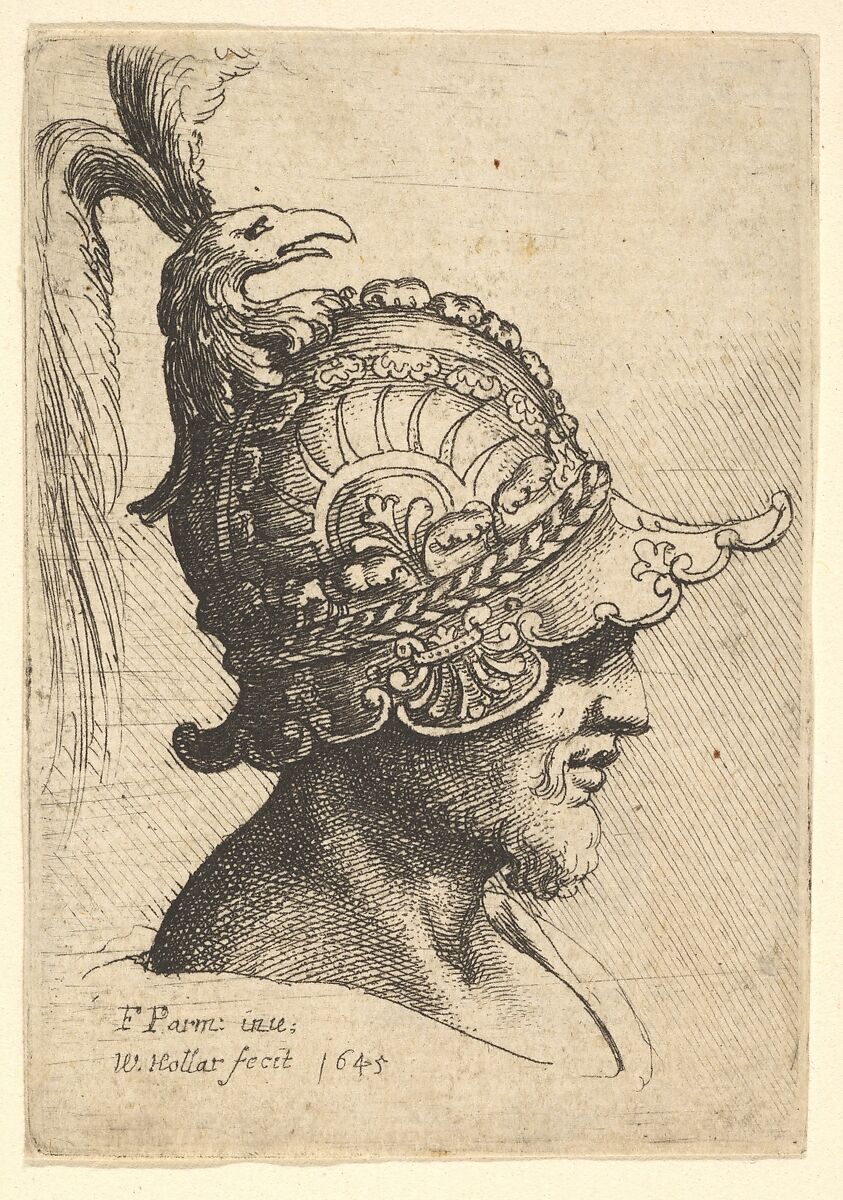 Helmeted Head wtih Bird's Head Crest, Wenceslaus Hollar (Bohemian, Prague 1607–1677 London), Etching; only state 