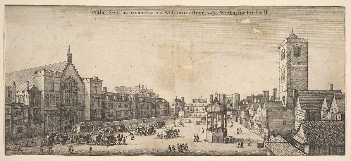 Sala Regalis cum Curia West-monasterÿ, vulgo Westminster haal (Westminster Hall), Wenceslaus Hollar (Bohemian, Prague 1607–1677 London), Etching; first or second state of four 