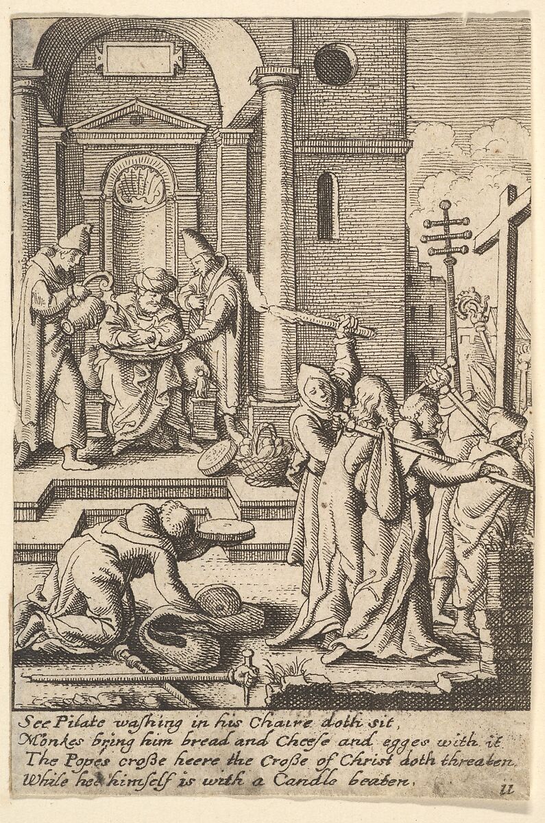 The washing of hands, Wenceslaus Hollar (Bohemian, Prague 1607–1677 London), Etching, only state 