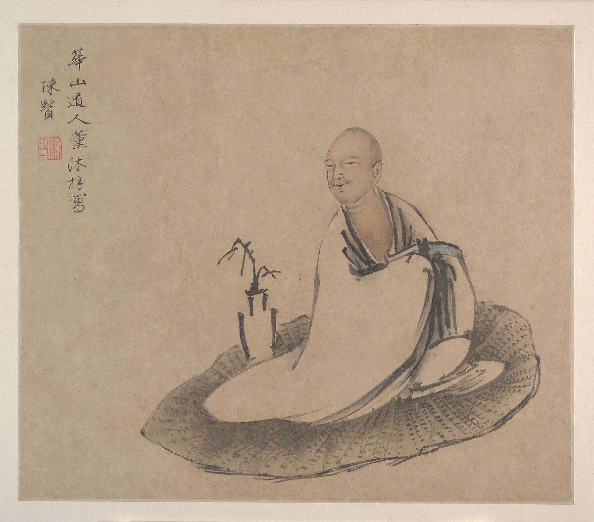 The Sixteen Luohans, Attributed to Chen Xian (Chinese, active ca. 1634–77), Album of sixteen paintings; ink and color on paper, China or Japan