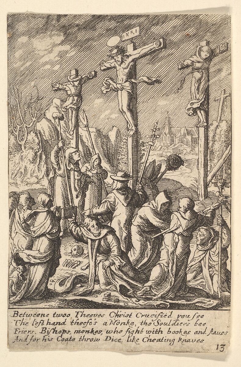 Crucifixion, Wenceslaus Hollar (Bohemian, Prague 1607–1677 London), Etching, only state 