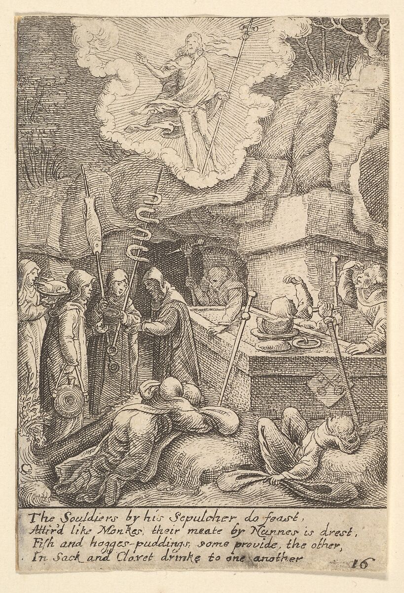 Resurrection, Wenceslaus Hollar (Bohemian, Prague 1607–1677 London), Etching, only state 