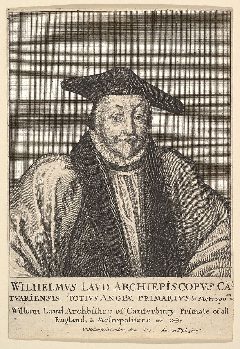 William Laud, Archbishop of Canterbury, Wenceslaus Hollar (Bohemian, Prague 1607–1677 London), Etching; seventh state of seven (NH) 