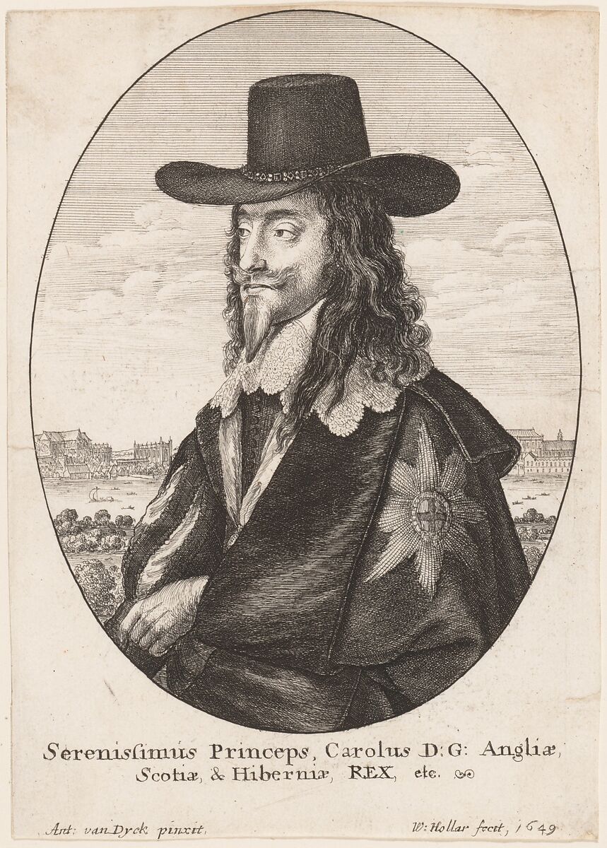 Charles I, Wenceslaus Hollar (Bohemian, Prague 1607–1677 London), Etching; first state of two 