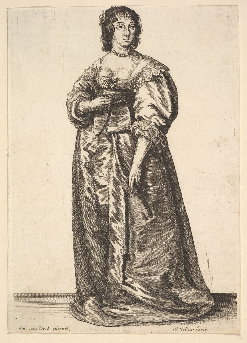 Whole-length Figure of a Lady, Wenceslaus Hollar (Bohemian, Prague 1607–1677 London), Etching; only state 