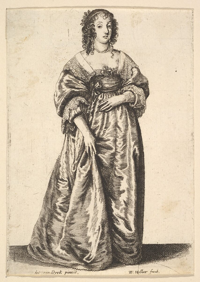 Figure of a Lady Standing, Wenceslaus Hollar (Bohemian, Prague 1607–1677 London), Etching 