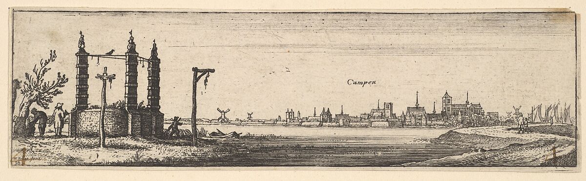 Kampen, Wenceslaus Hollar (Bohemian, Prague 1607–1677 London), Etching; second state of two 