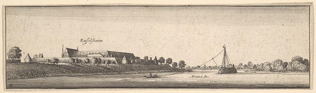 Rüsselsheim, Wenceslaus Hollar (Bohemian, Prague 1607–1677 London), Etching, second state of two 