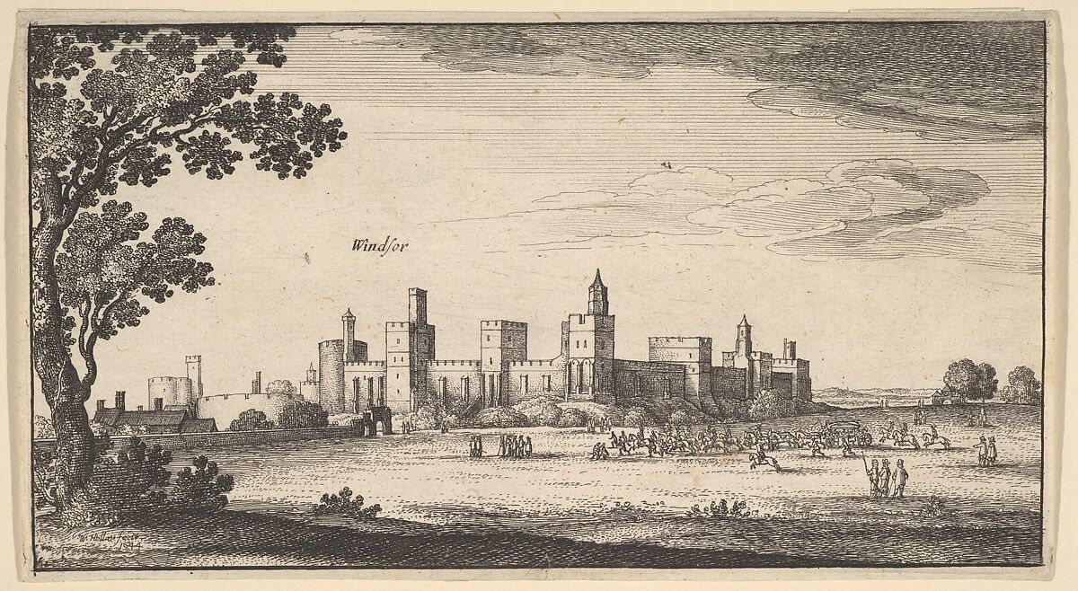 Windsor Castle, Wenceslaus Hollar (Bohemian, Prague 1607–1677 London), Etching; first state of two 
