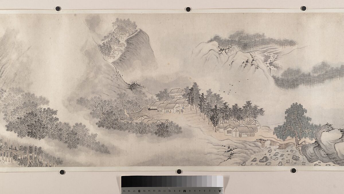 Landscape of the four seasons in the styles of old masters, Wei Zhike (Chinese, active ca. 1600–after 1636), Handscroll; ink and color on paper, China