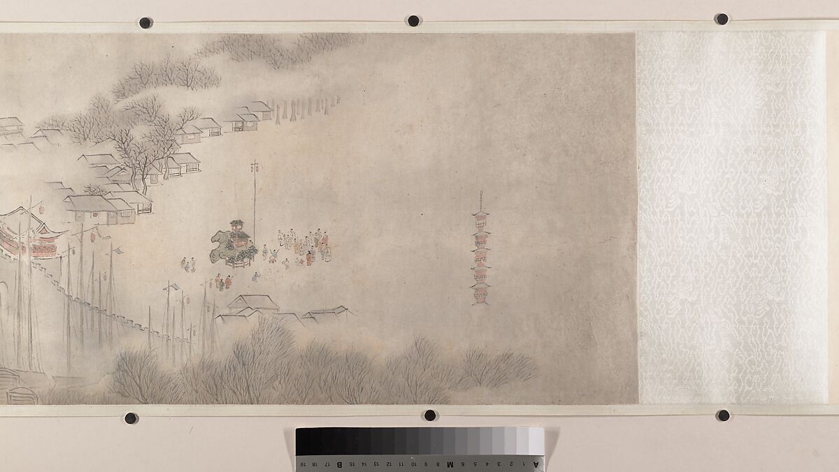 Landscape of the four seasons in the styles of old masters, Wei Zhike (Chinese, active ca. 1600–after 1636), Handscroll; ink and color on paper, China