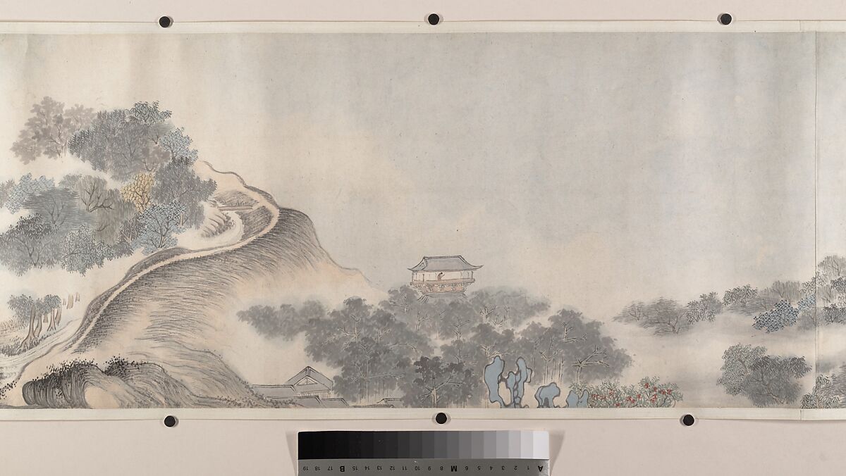Landscape of the four seasons in the styles of old masters, Wei Zhike (Chinese, active ca. 1600–after 1636), Handscroll; ink and color on paper, China