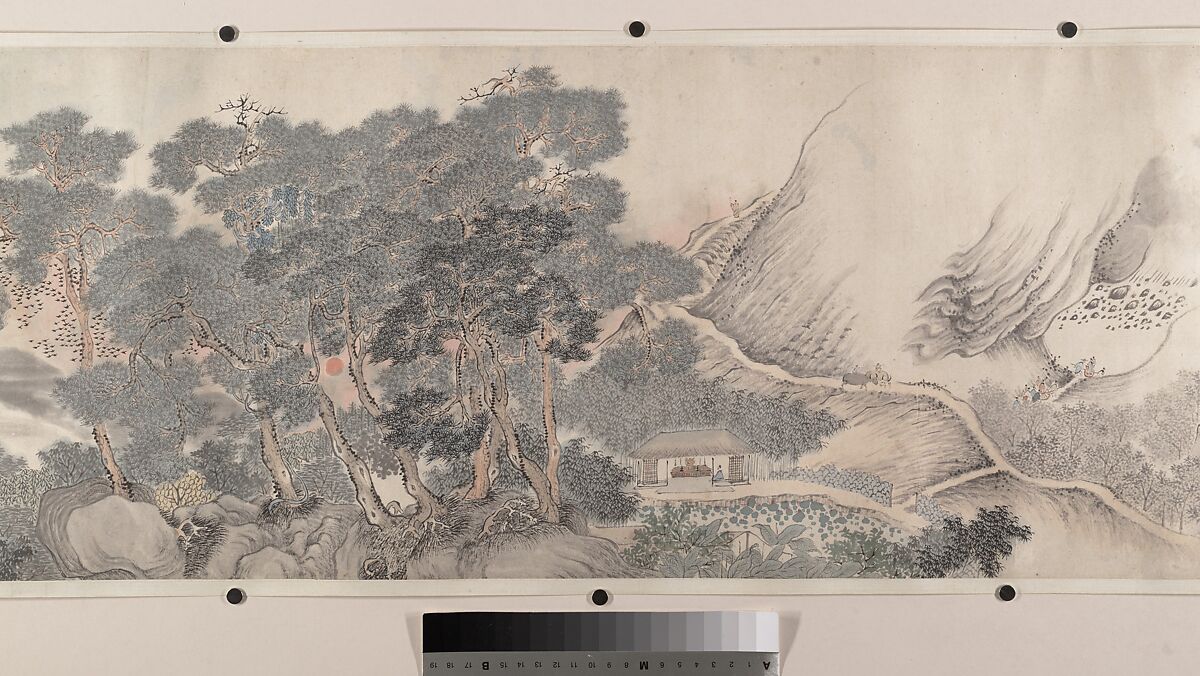 Landscape of the four seasons in the styles of old masters, Wei Zhike (Chinese, active ca. 1600–after 1636), Handscroll; ink and color on paper, China