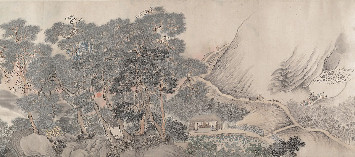 Landscape of the four seasons in the styles of old masters, Wei Zhike (Chinese, active ca. 1600–after 1636), Handscroll; ink and color on paper, China 