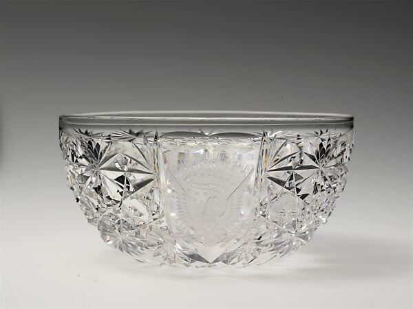 Finger bowl and plate, C. Dorflinger and Sons (American, White Mills, Pennsylviania, 1881–1921), Blown, cut, and engraved glass, American 