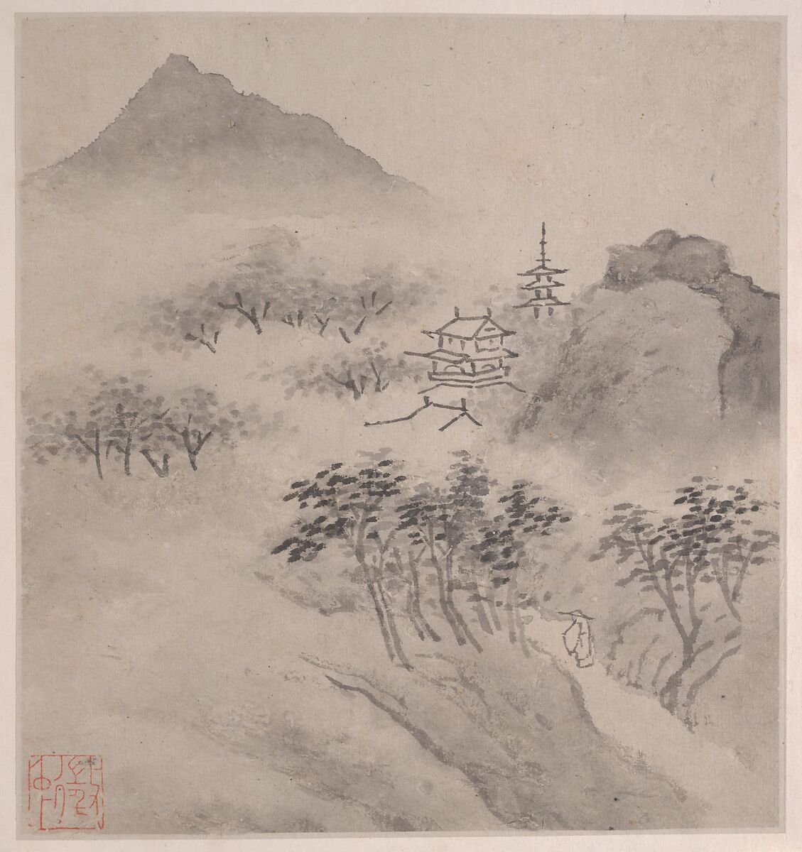 Eight Songs of the Xiao and Xiang Rivers, Unidentified artist  , 16th or 17th century, Album of eight leaves; ink on paper, China