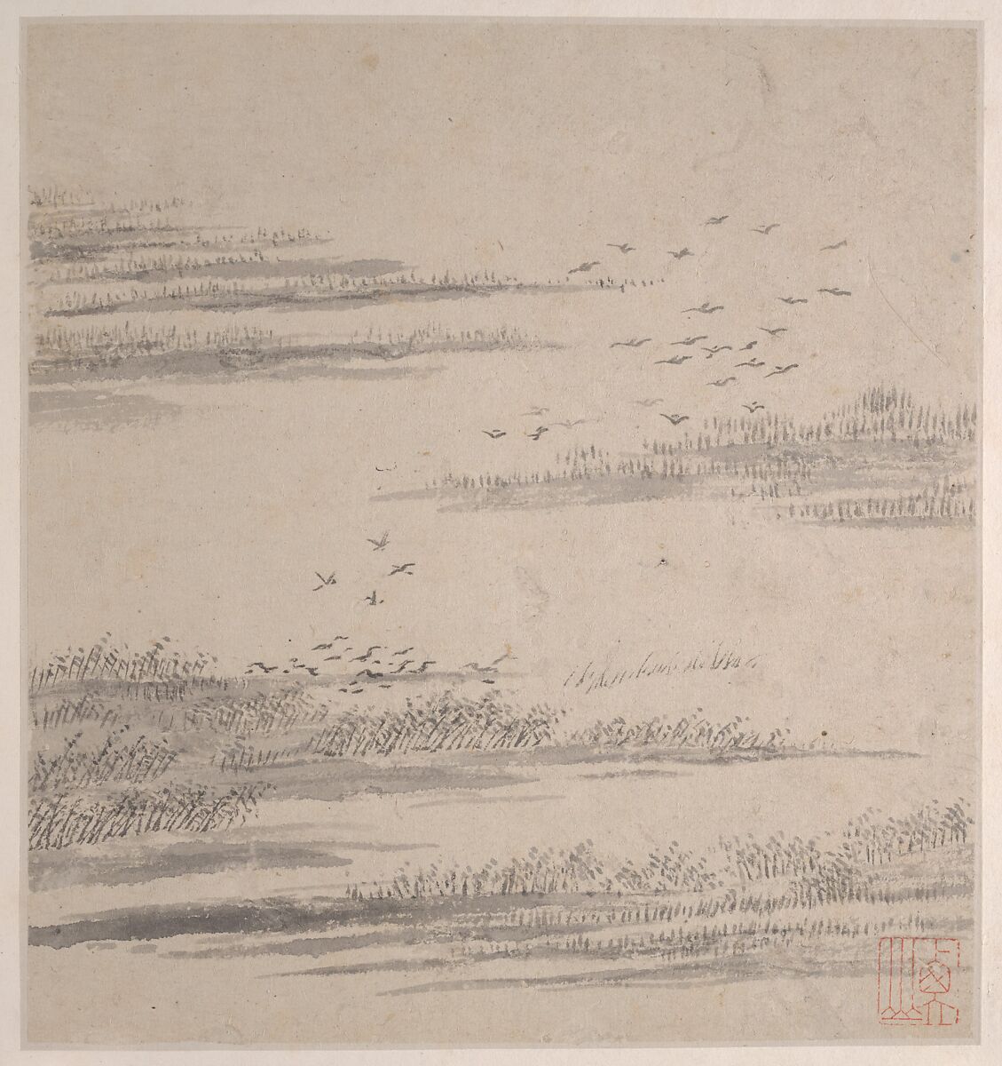 Eight Songs of the Xiao and Xiang Rivers, Unidentified artist  , 16th or 17th century, Album of eight leaves; ink on paper, China