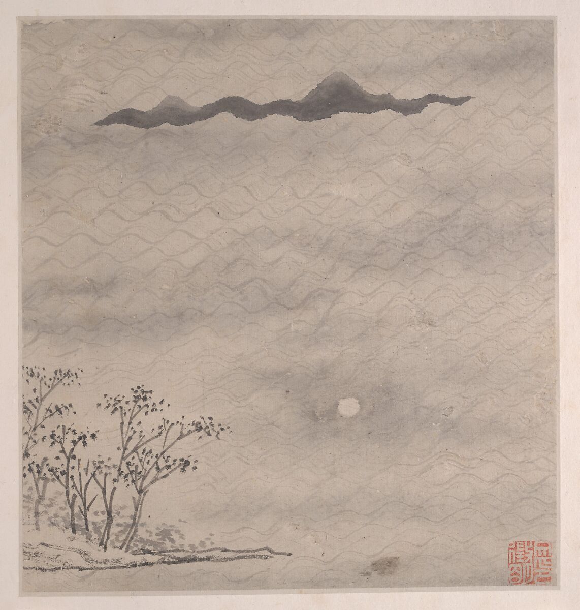 Eight Songs of the Xiao and Xiang Rivers, Unidentified artist  , 16th or 17th century, Album of eight leaves; ink on paper, China