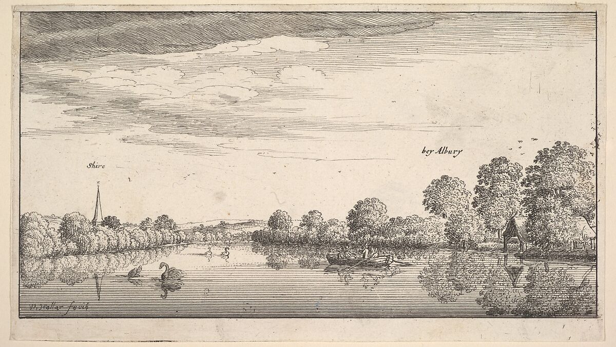 View Near Albury, Wenceslaus Hollar (Bohemian, Prague 1607–1677 London), Etching, first state of three 