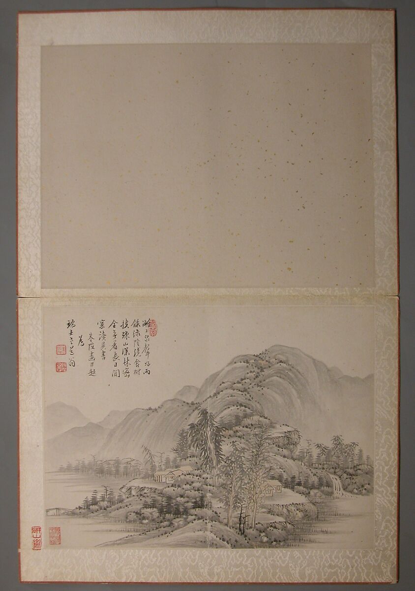 Landscapes Painted for Wang Kui, Wang Jian (Chinese, 1609–1677/88)  , and other artists (17th c.), Album of eight painted leaves; ink and color on paper, China