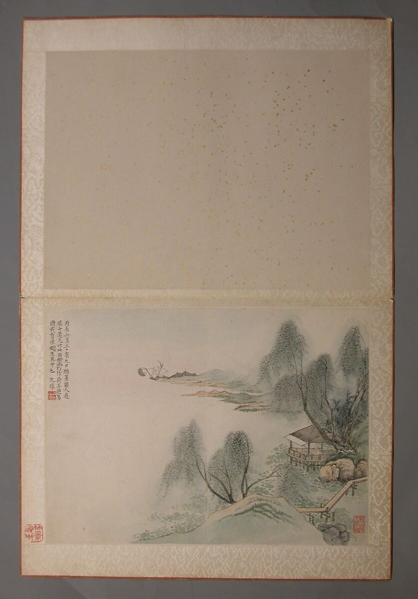 Landscapes Painted for Wang Kui, Wang Jian (Chinese, 1609–1677/88)  , and other artists (17th c.), Album of eight painted leaves; ink and color on paper, China