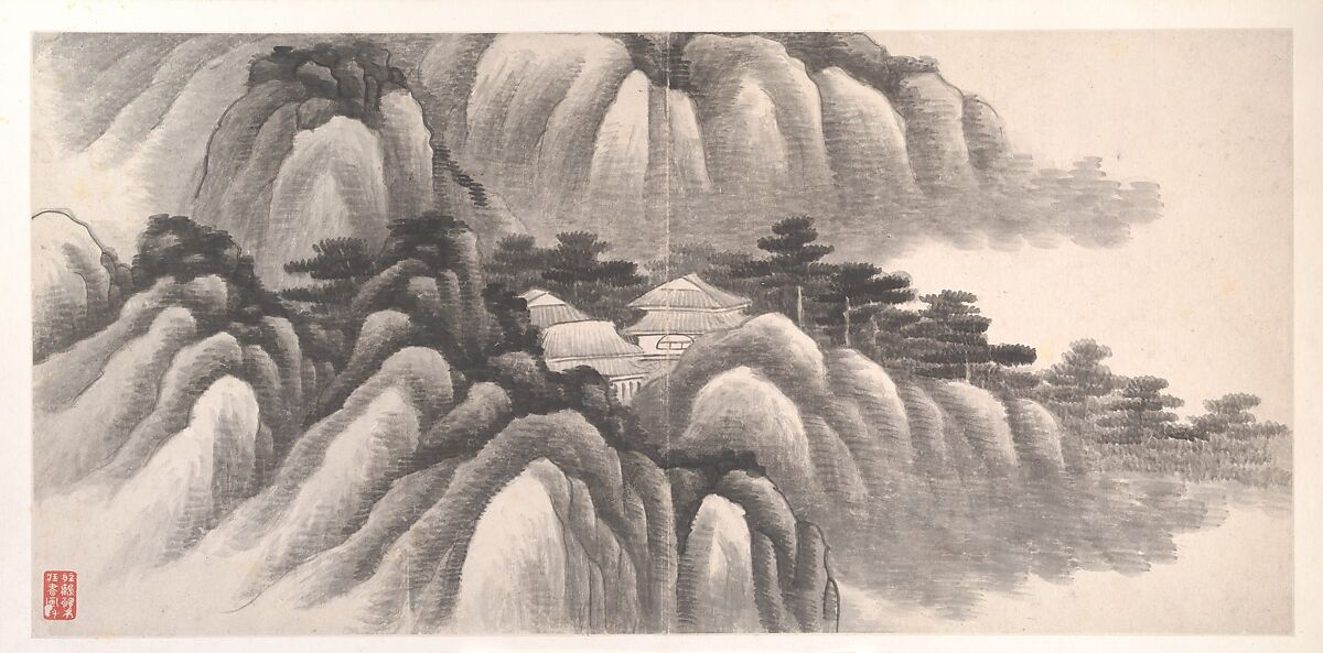 Landscapes of the Twelve Months, Gong Xian (Chinese, 1619–1689), Album of twelve painting leaves; ink on paper, China