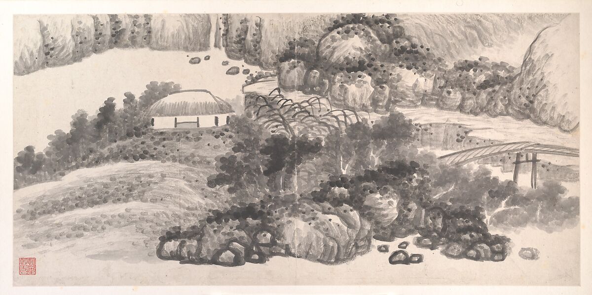 Landscapes of the Twelve Months, Gong Xian (Chinese, 1619–1689), Album of twelve painting leaves; ink on paper, China