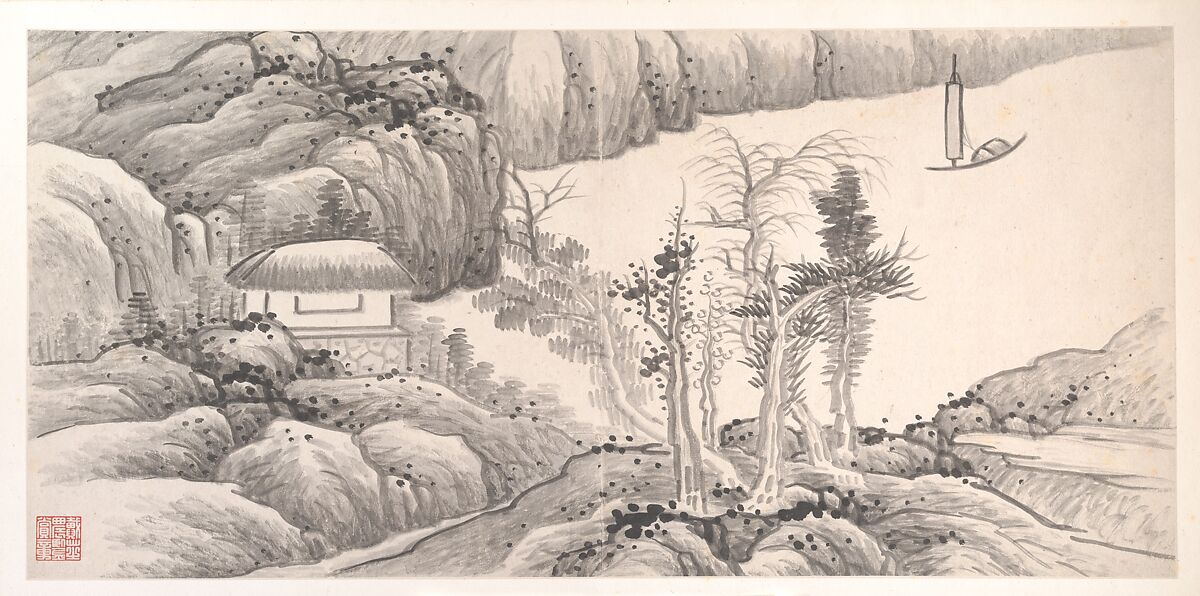 Landscapes of the Twelve Months, Gong Xian (Chinese, 1619–1689), Album of twelve painting leaves; ink on paper, China