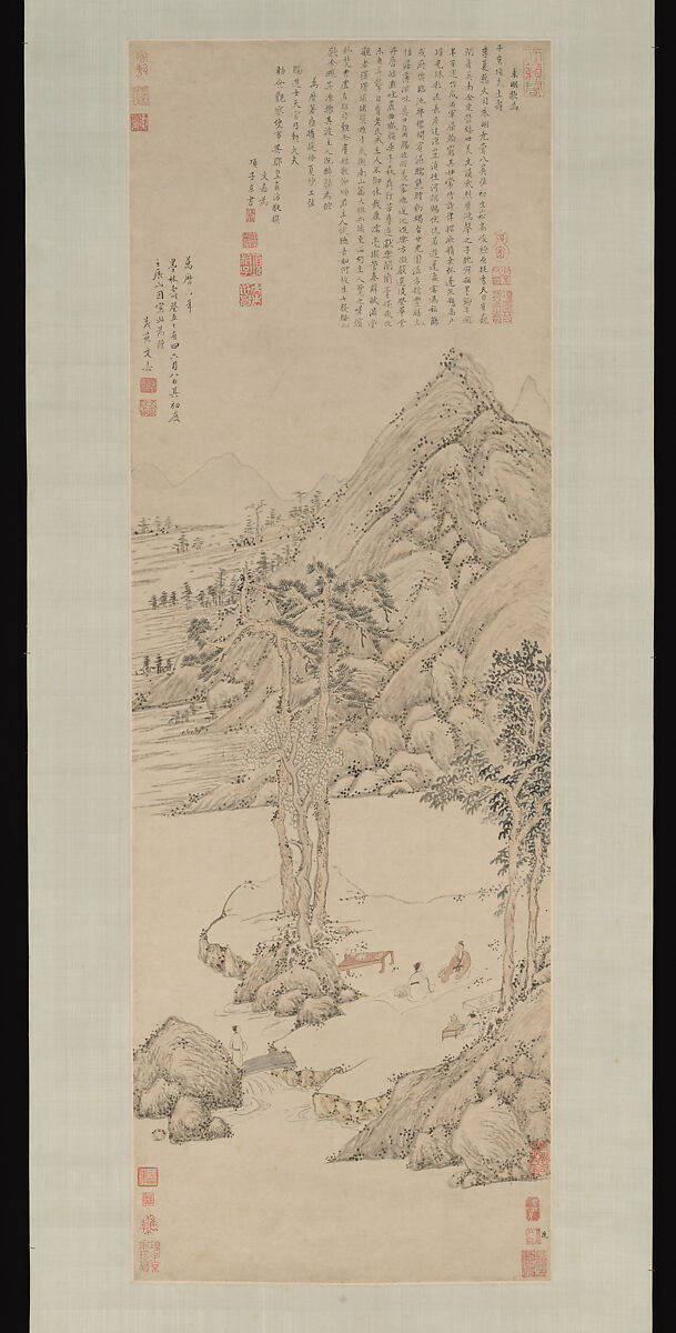 Landscape dedicated to Xiang Yuanbian, Wen Jia  Chinese, Hanging scroll; ink and color on paper, China
