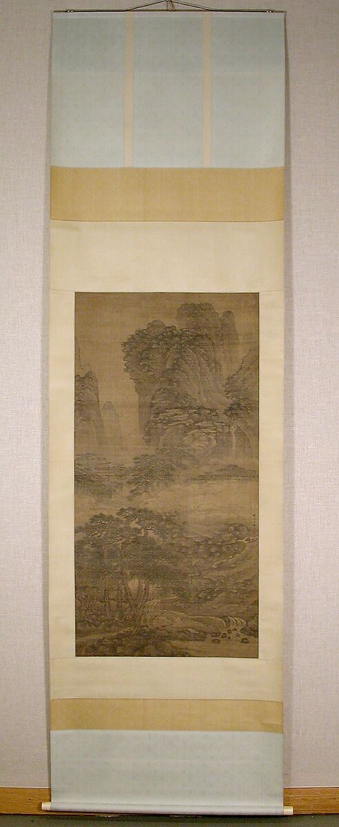 Listening to the Zither Among Streams and Pines, Xie Shichen (Chinese, 1487–ca. 1567), Hanging scroll; ink and color on silk, China