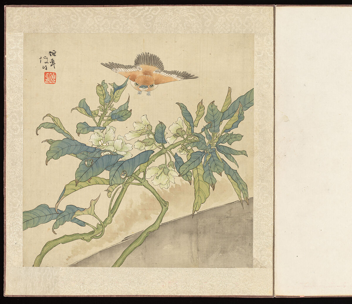 Flowers and Birds, Ren Yi (Ren Bonian) (Chinese, 1840–1896), Album of six leaves; ink and color on silk, China