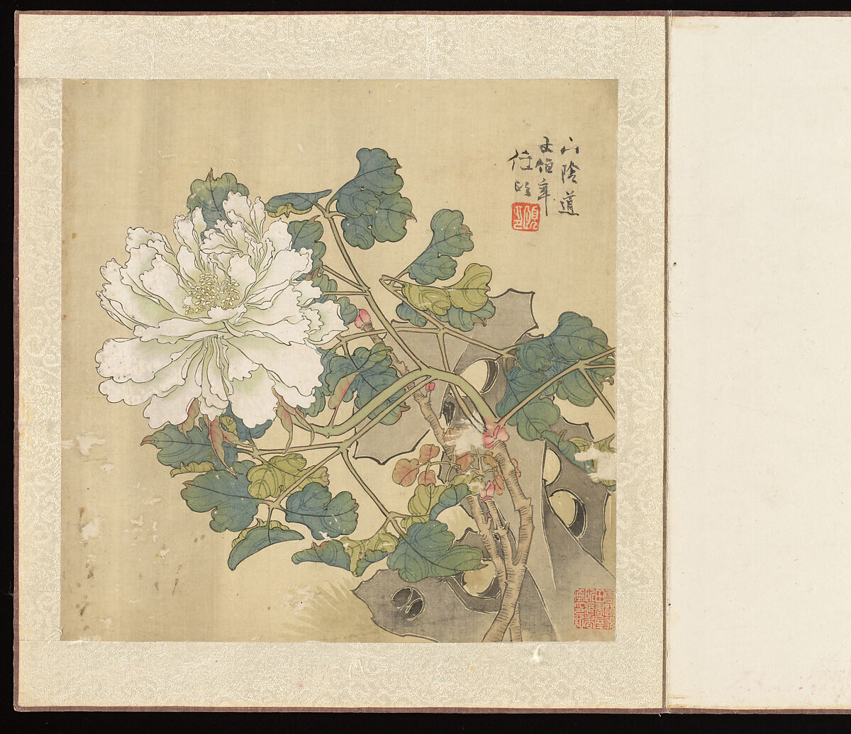 Flowers and Birds, Ren Yi (Ren Bonian) (Chinese, 1840–1896), Album of six leaves; ink and color on silk, China