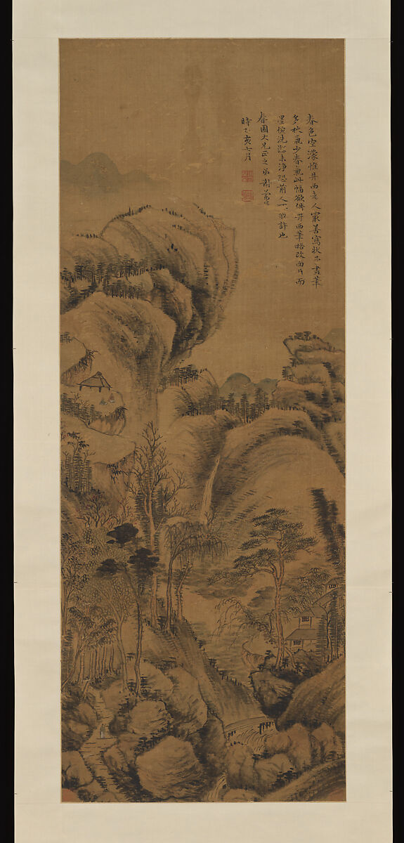 Landscape, Xie Lansheng (Chinese, 1760–1831), Hanging scroll; ink on silk, China 