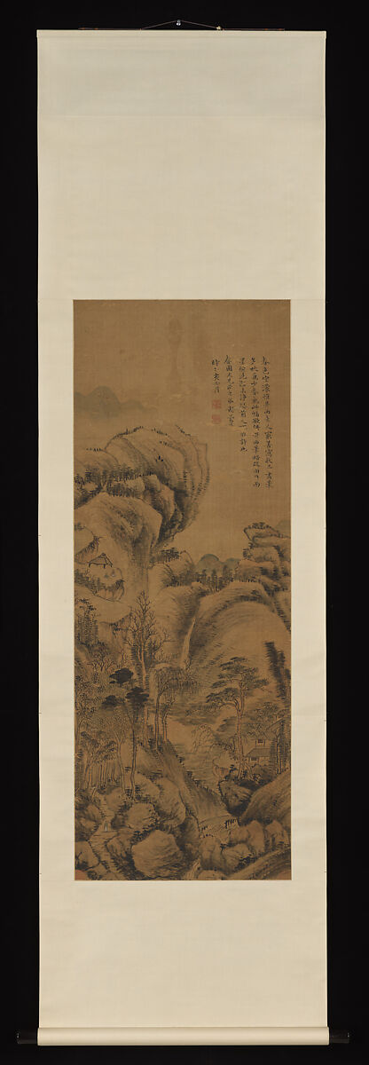 Landscape, Xie Lansheng (Chinese, 1760–1831), Hanging scroll; ink on silk, China