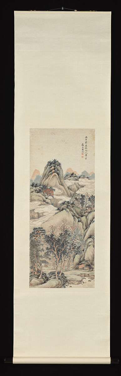Landscape, Huang Jun (Chinese, 1775–1850), Hanging scroll; ink and color on paper, China
