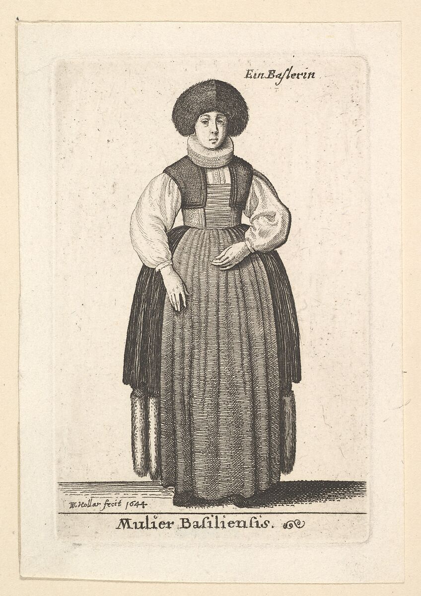 Mulier Basiliensis (Woman of Basel), Wenceslaus Hollar (Bohemian, Prague 1607–1677 London), Etching; second state of two 
