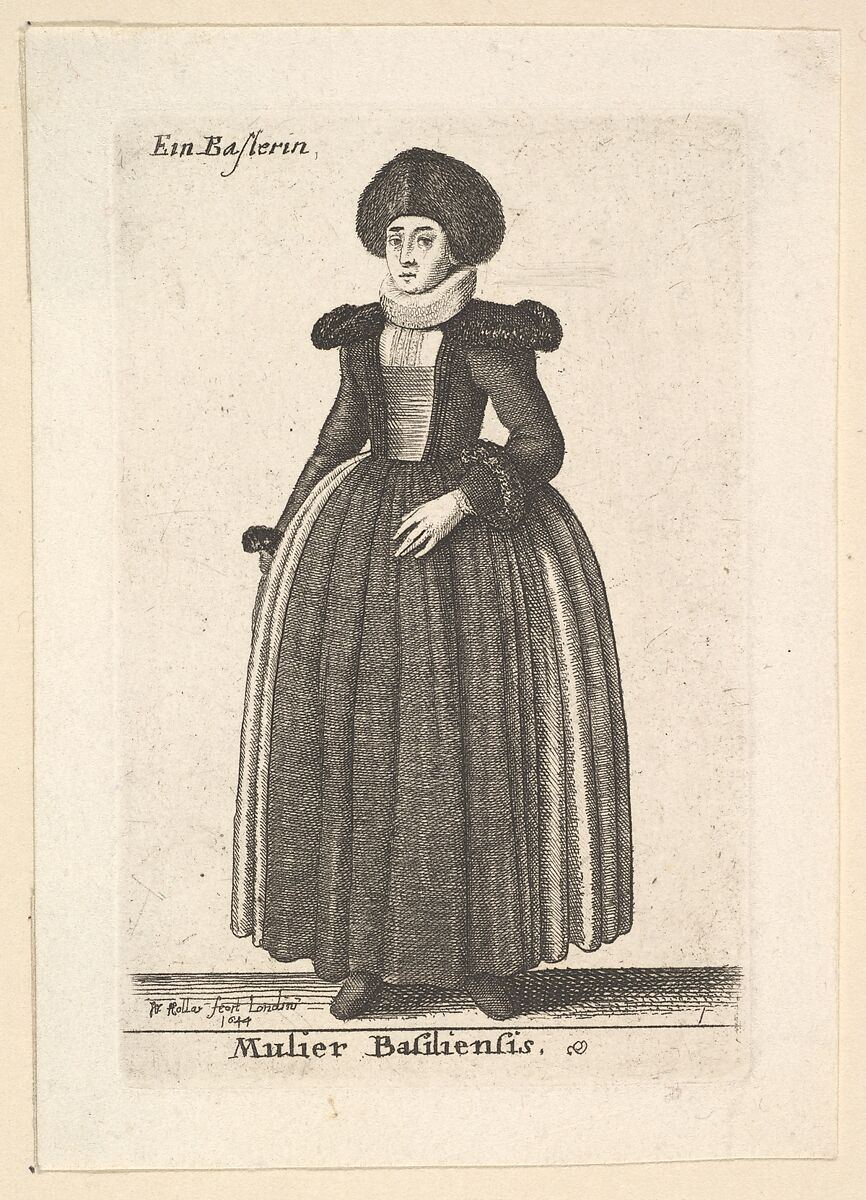 Mulier Basiliensis (Woman of Basel);, Wenceslaus Hollar (Bohemian, Prague 1607–1677 London), Etching; third state of three 