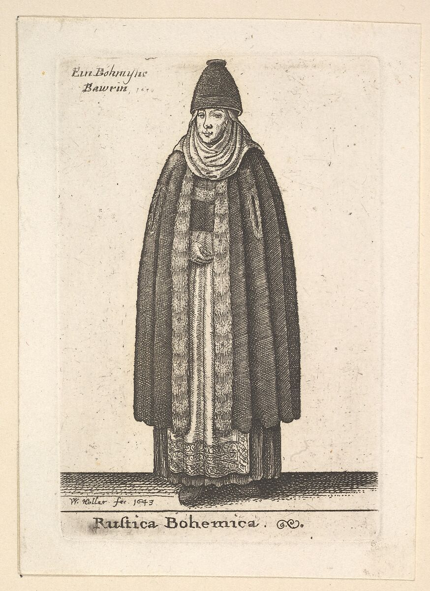 Rustica Bohemica. (Bohemian peasant woman), Wenceslaus Hollar (Bohemian, Prague 1607–1677 London), Etching; third state of three 